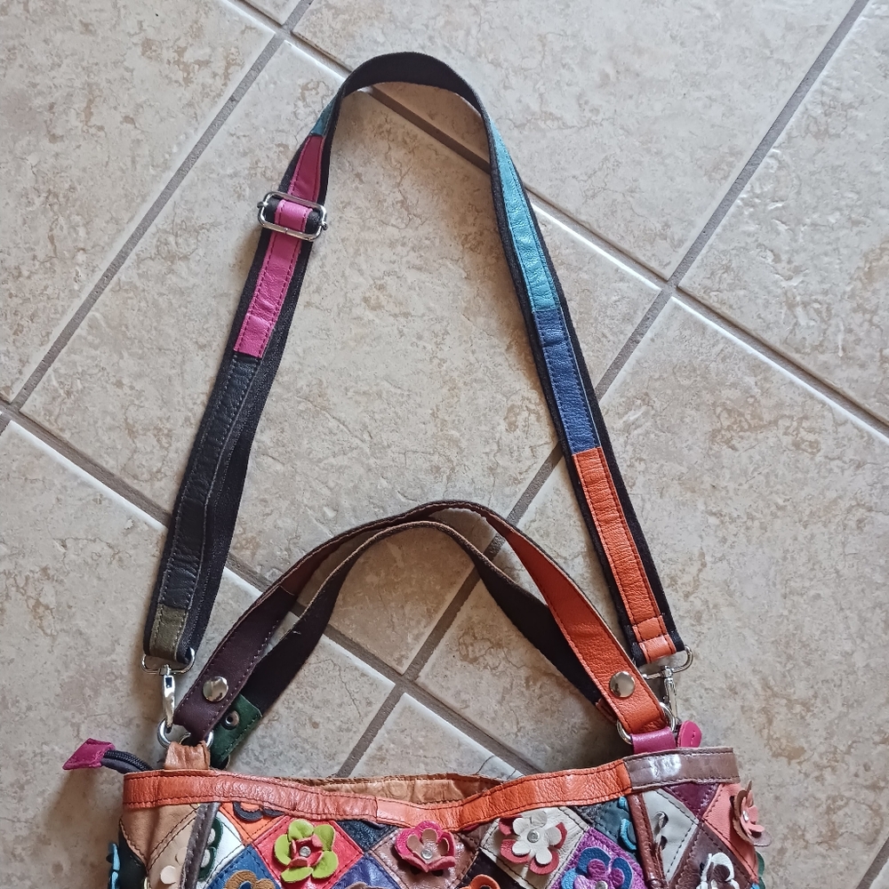 Ameri Leather Flower Power Rhibestone Boho Hippie… - image 7